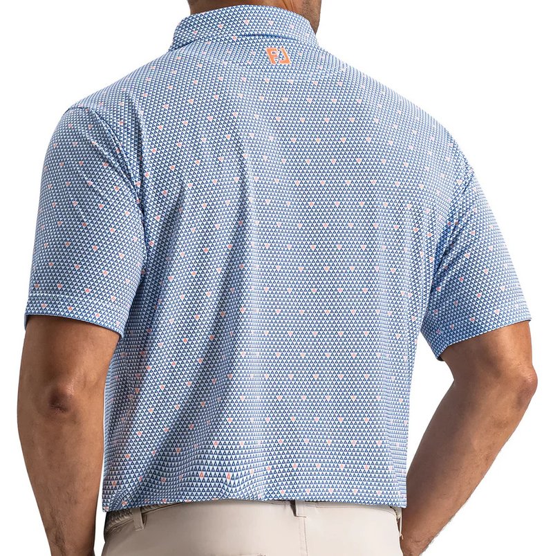 FootJoy Order Geometric Lisle polo de hombre, blanco/riviera/melocotón