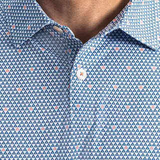 FootJoy Order Geometric Lisle polo de hombre, blanco/riviera/melocotón