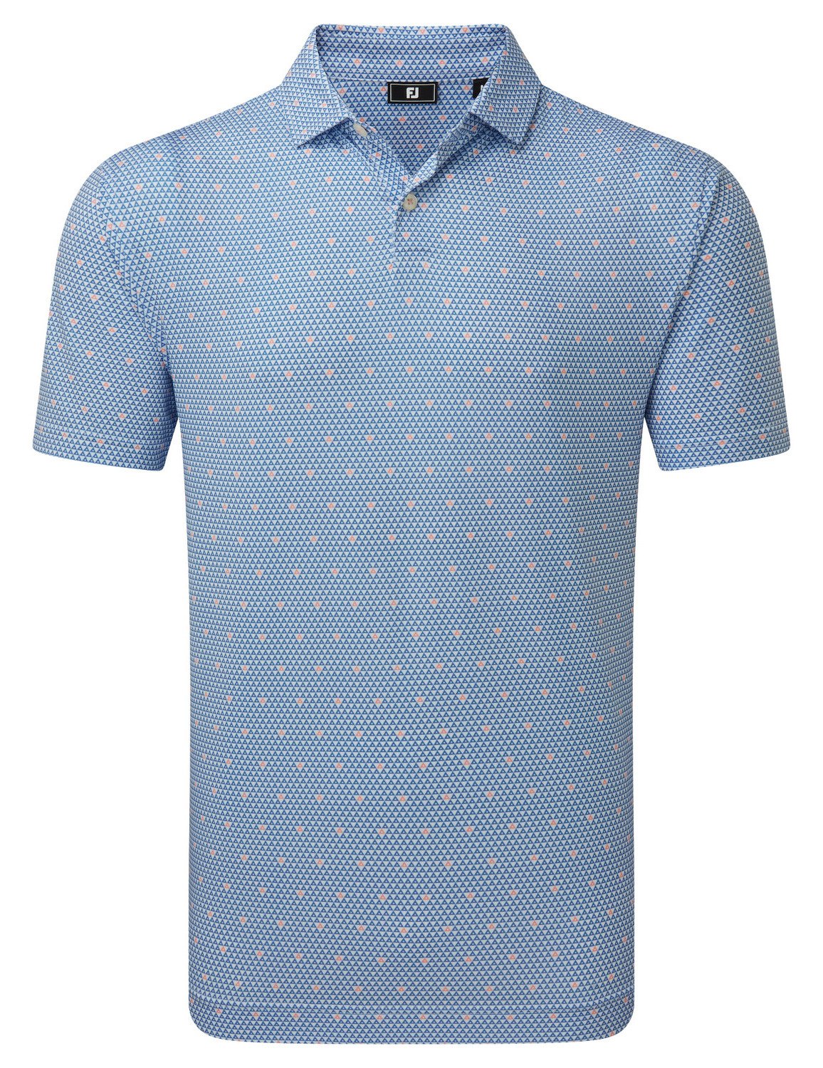 FootJoy Order Geometric Lisle polo de hombre, blanco/riviera/melocotón