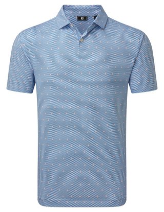 FootJoy Order Geometric Lisle polo de hombre, blanco/riviera/melocotón