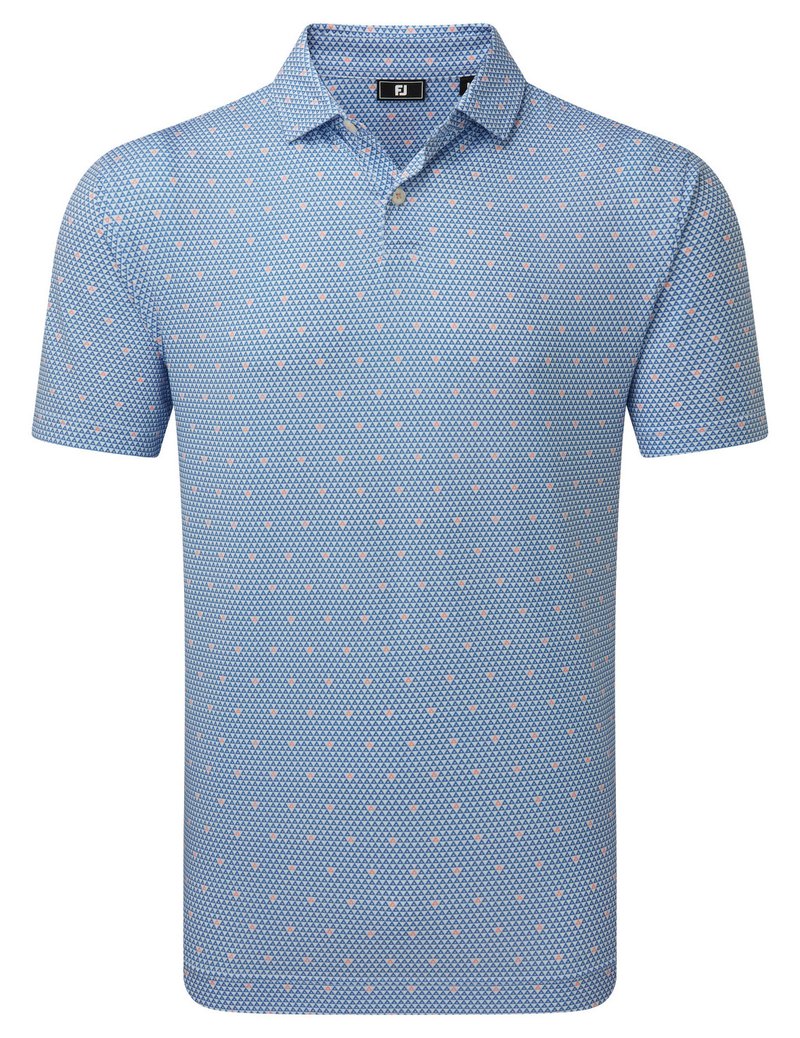 FootJoy Order Geometric Lisle polo de hombre, blanco/riviera/melocotón