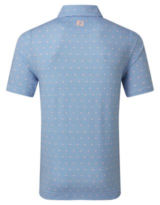 FootJoy Order Geometric Lisle polo de hombre, blanco/riviera/melocotón