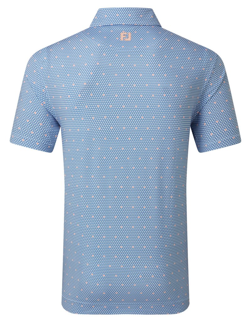 FootJoy Order Geometric Lisle polo de hombre, blanco/riviera/melocotón