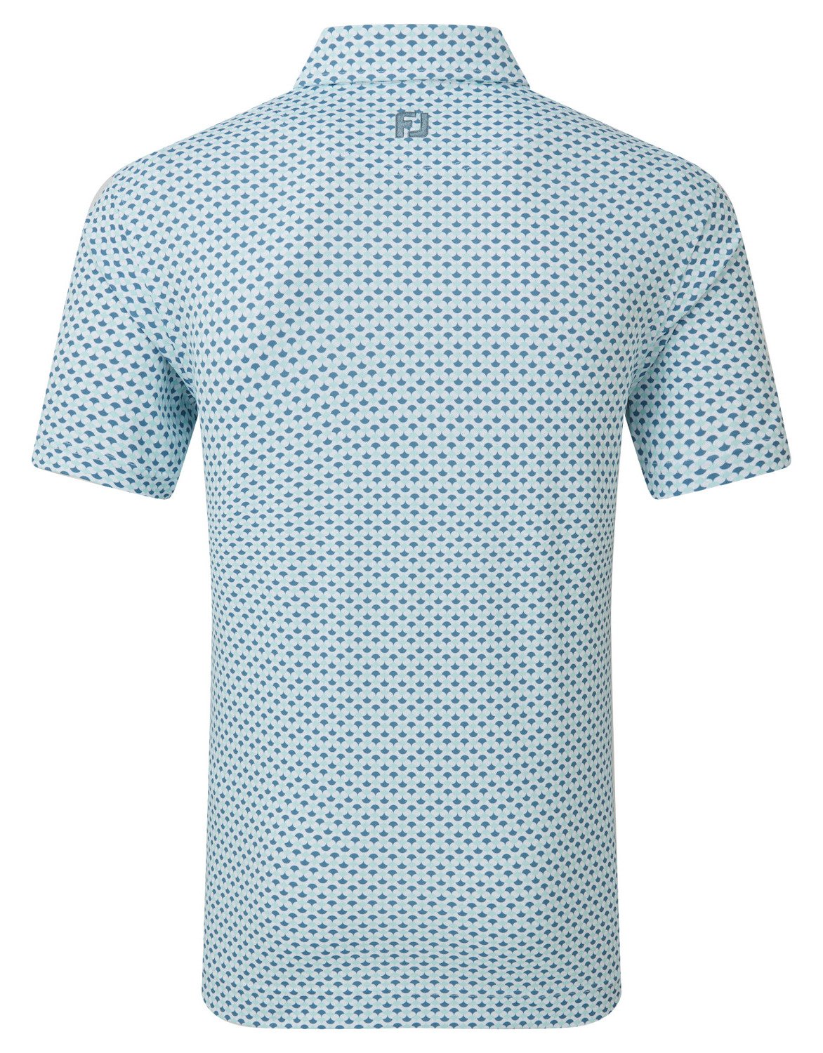 FootJoy Ginko Geo Pique polo de hombre, blanco/mint julep/winward blue