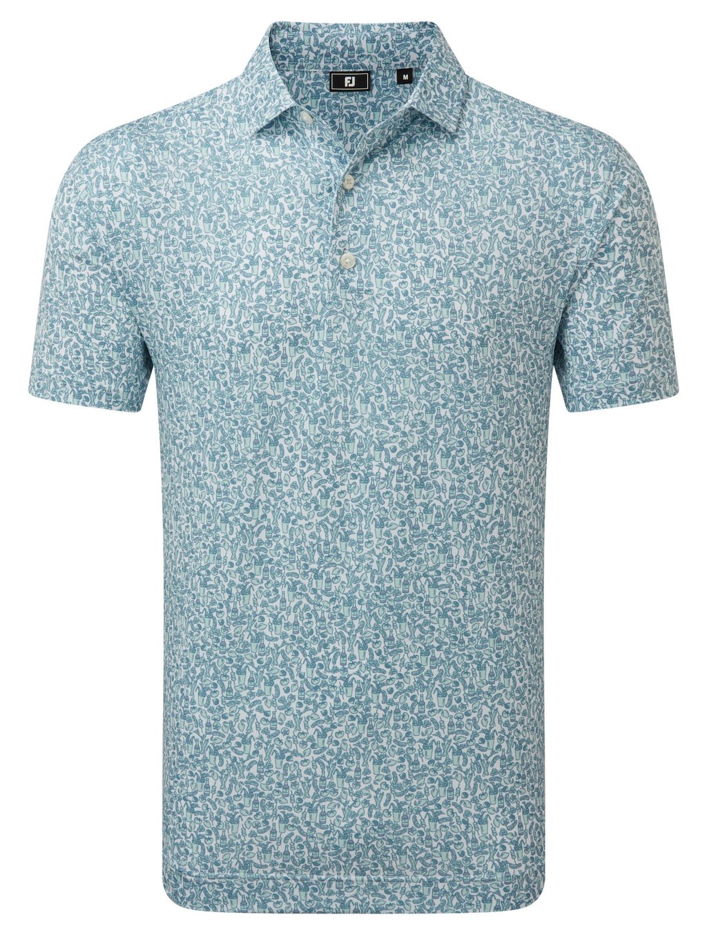 FootJoy Bloody Mary Lisle camiseta de hombre, blanco/lavender aura/mint julep/azul