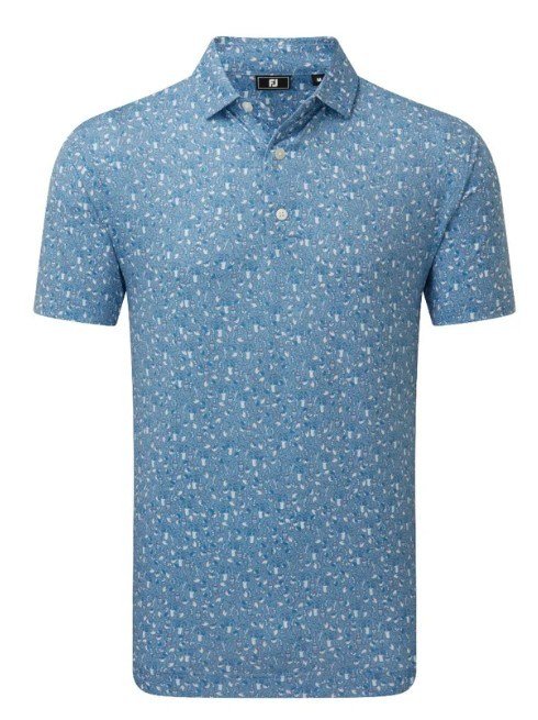 FootJoy Bloody Mary Lisle camiseta de hombre, tonal riviera/melocotón/blanco/azul