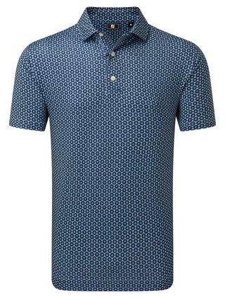FootJoy Vegas Marker Lisle polo de hombre, mint julep/navy/wizard blue