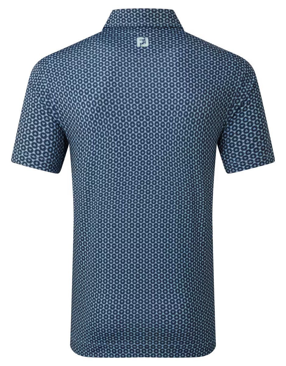 FootJoy Vegas Marker Lisle polo de hombre, mint julep/navy/wizard blue