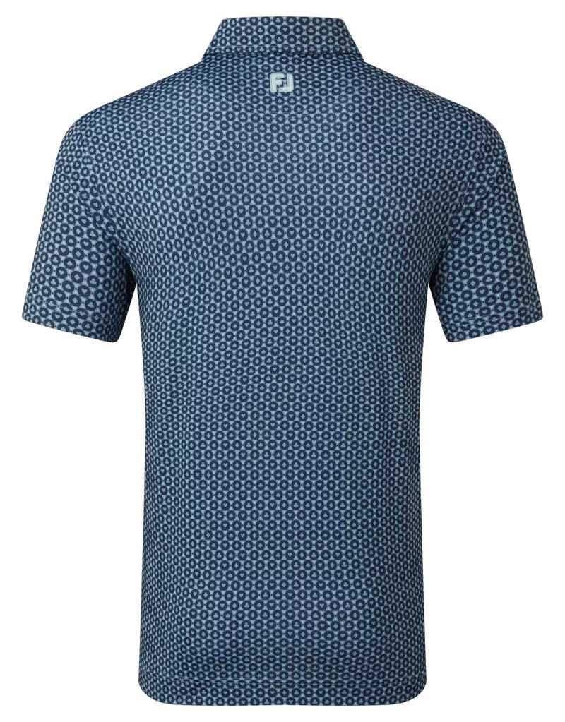 FootJoy Vegas Marker Lisle polo de hombre, mint julep/navy/wizard blue