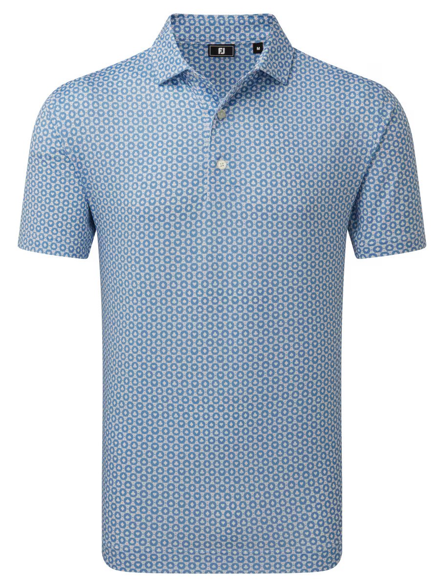 FootJoy Vegas Marker Lisle polo de hombre, blanco/riviera/melocotón
