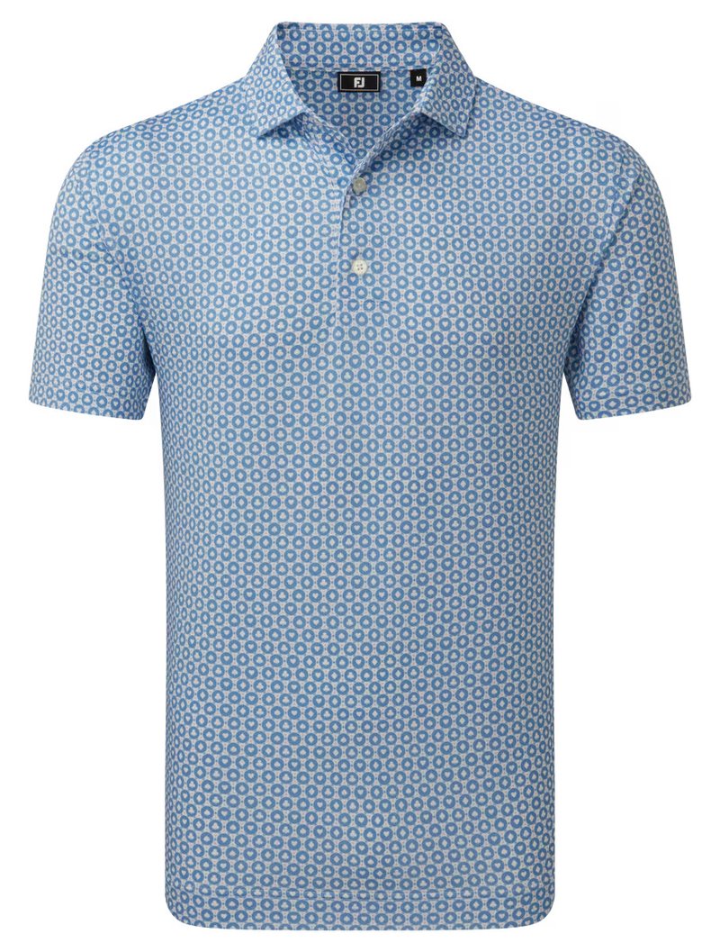 FootJoy Vegas Marker Lisle polo de hombre, blanco/riviera/melocotón