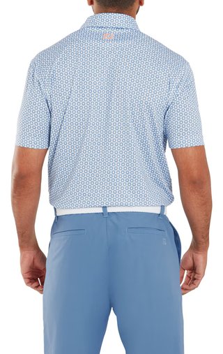FootJoy Vegas Marker Lisle polo de hombre, blanco/riviera/melocotón