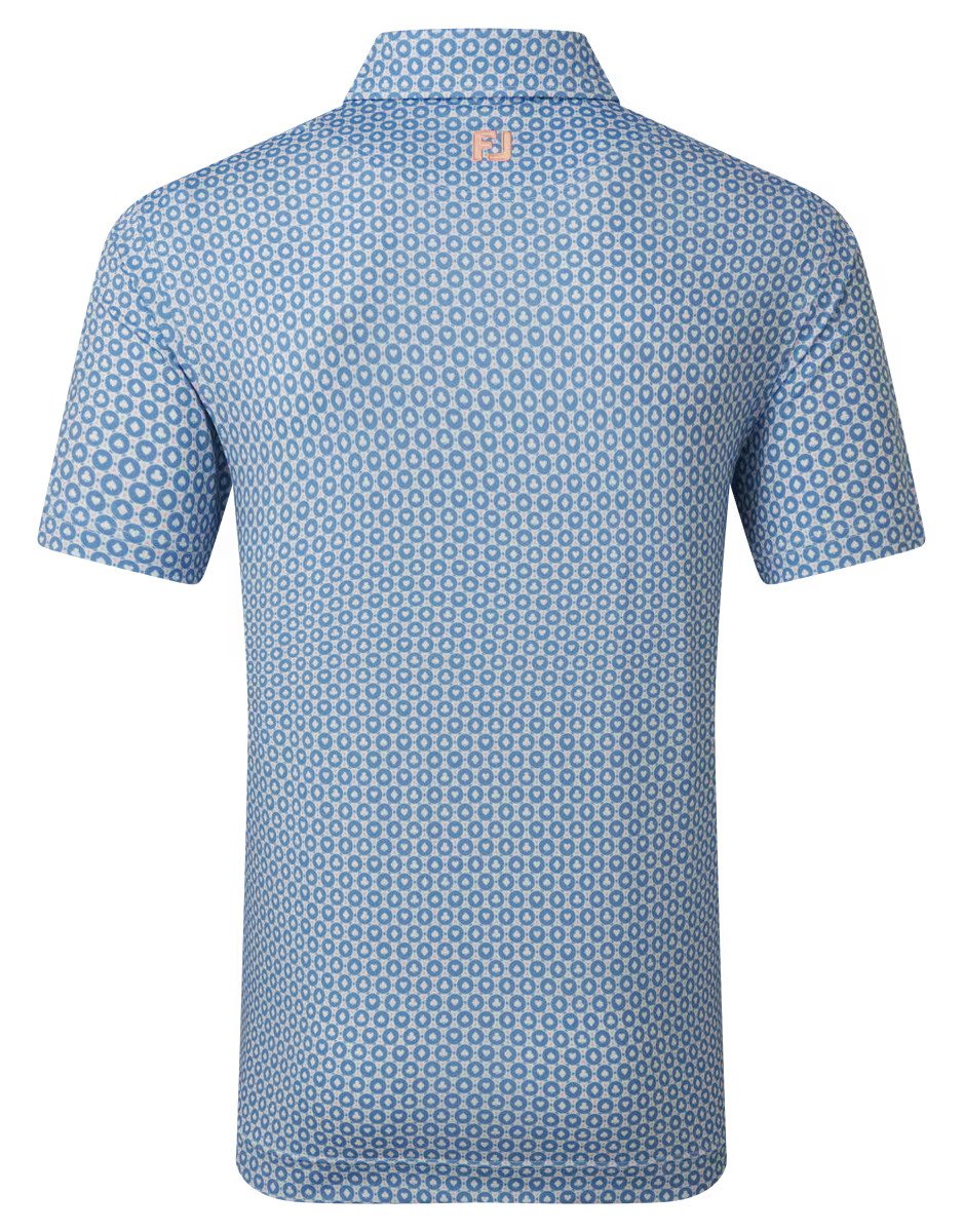 FootJoy Vegas Marker Lisle polo de hombre, blanco/riviera/melocotón