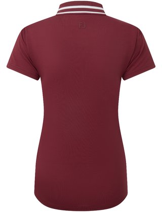 FootJoy Loop Button polo de mujer, cranberry/white