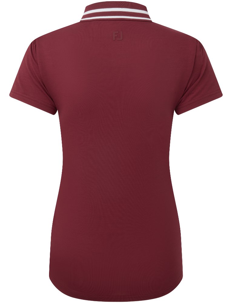 FootJoy Loop Button polo de mujer, cranberry/white