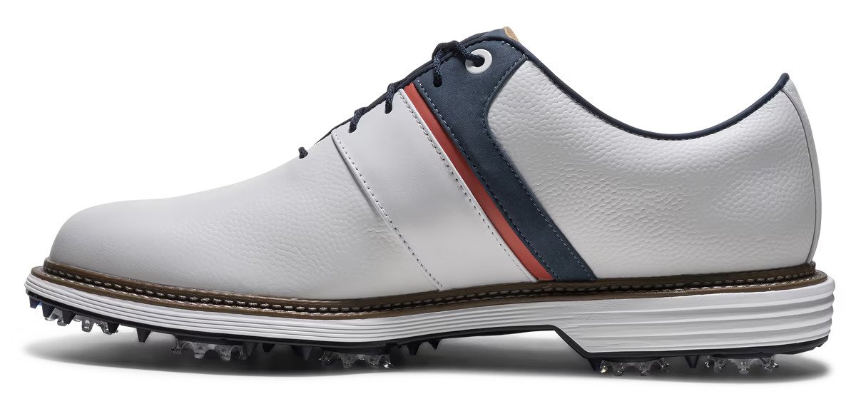 FootJoy Premiere Series - Packard zapatos de golf para hombre, blanco/azul/rojo nantucket