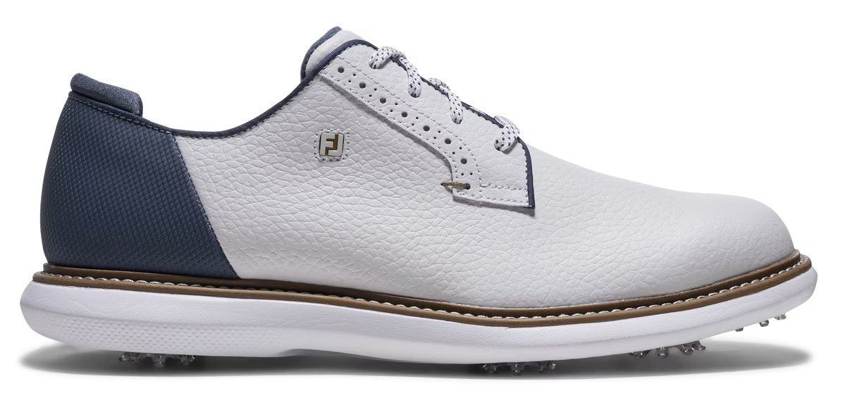 FootJoy FJ Traditions Blucher zapatos de golf para hombre, blanco/azul/tostado