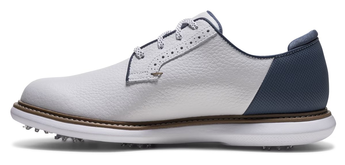 FootJoy FJ Traditions Blucher zapatos de golf para hombre, blanco/azul/tostado