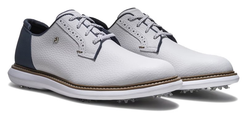 FootJoy FJ Traditions Blucher zapatos de golf para hombre, blanco/azul/tostado