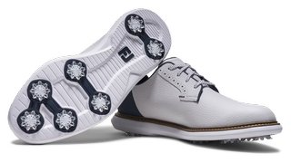 FootJoy FJ Traditions Blucher zapatos de golf para hombre, blanco/azul/tostado