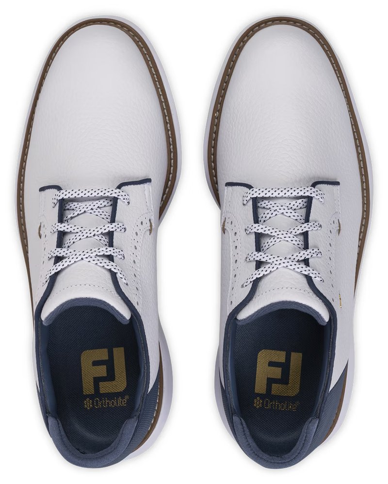 FootJoy FJ Traditions Blucher zapatos de golf para hombre, blanco/azul/tostado
