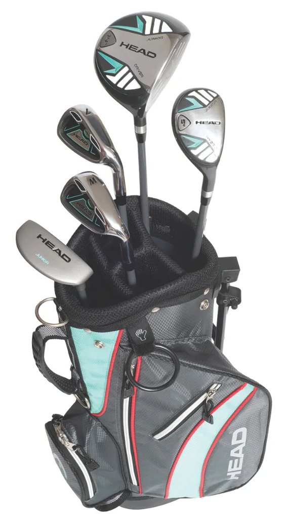 Head 5PC junior set de golf, grafito, +bolsa stand (hasta 114 cm, 3-5 años), teal/gris