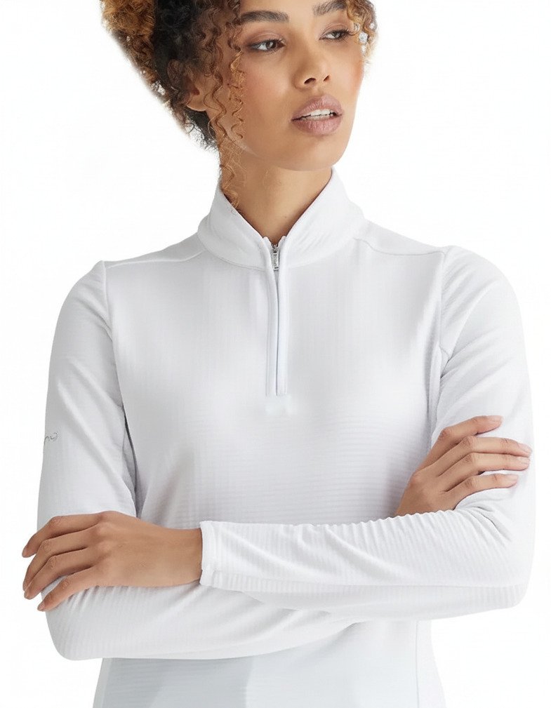 PING Abigale Performance Fleece sudadera de mujer, blanca