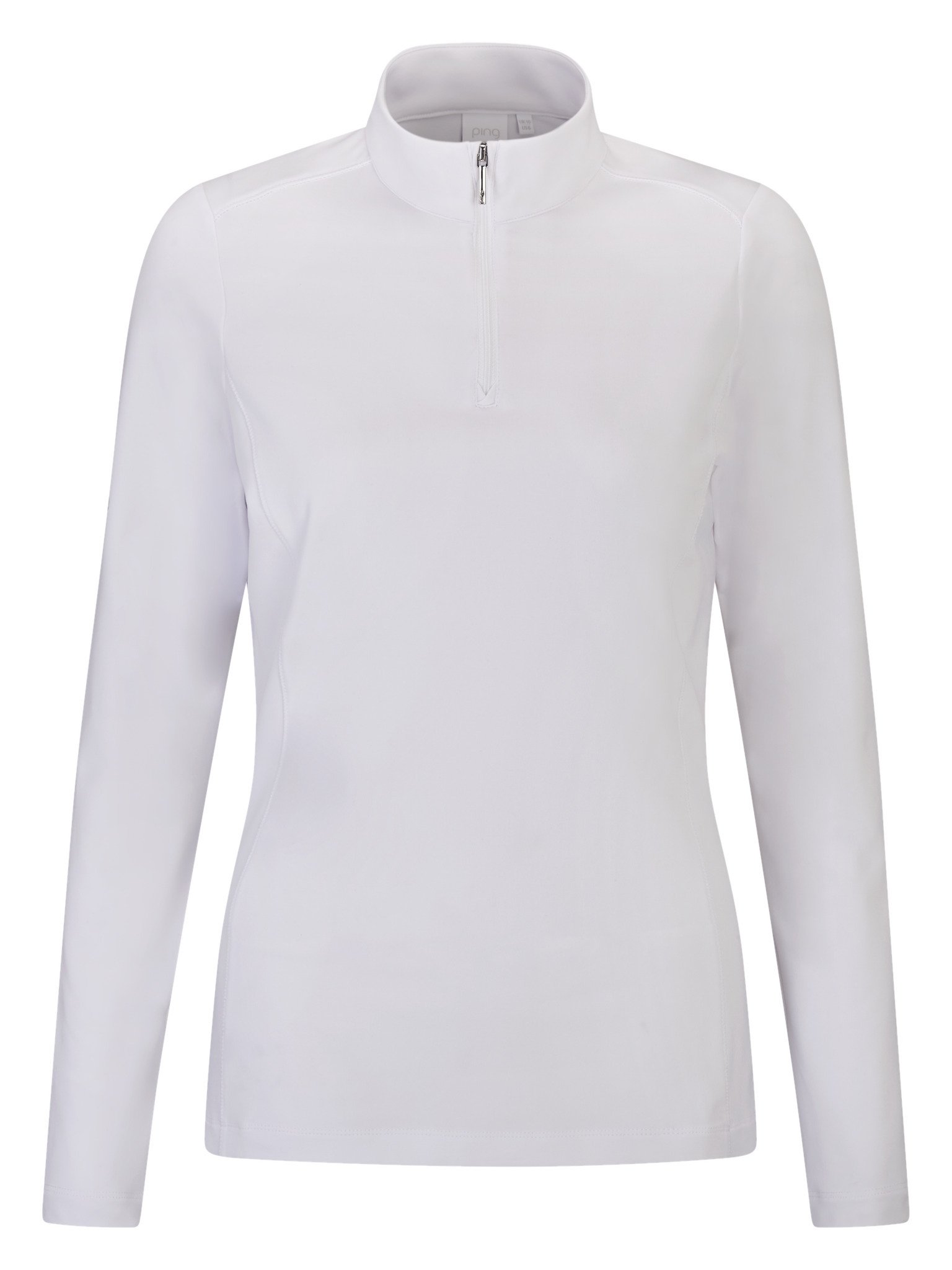 PING Aveline Half Zip de manga larga para mujer, blanco