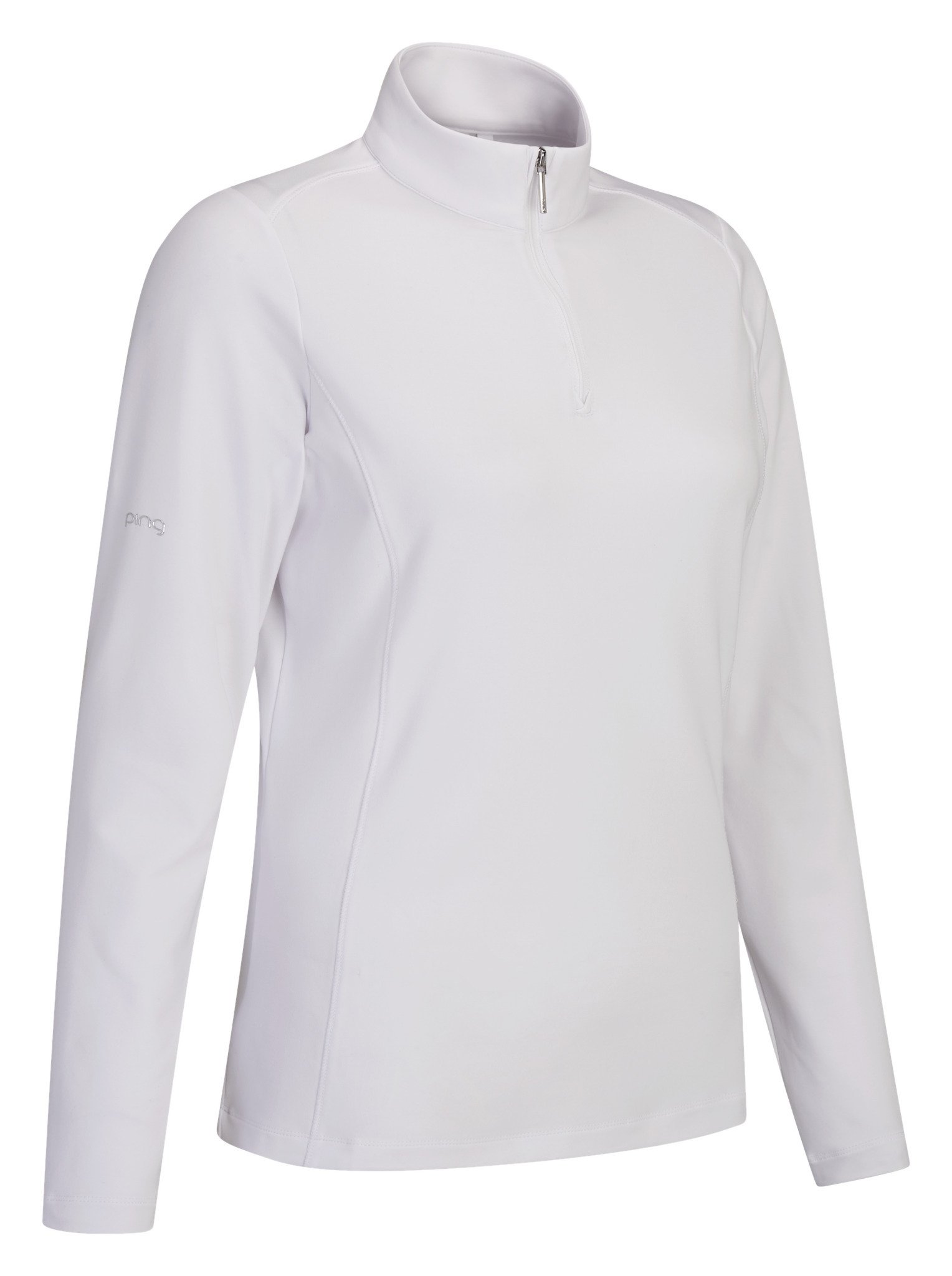 PING Aveline Half Zip de manga larga para mujer, blanco