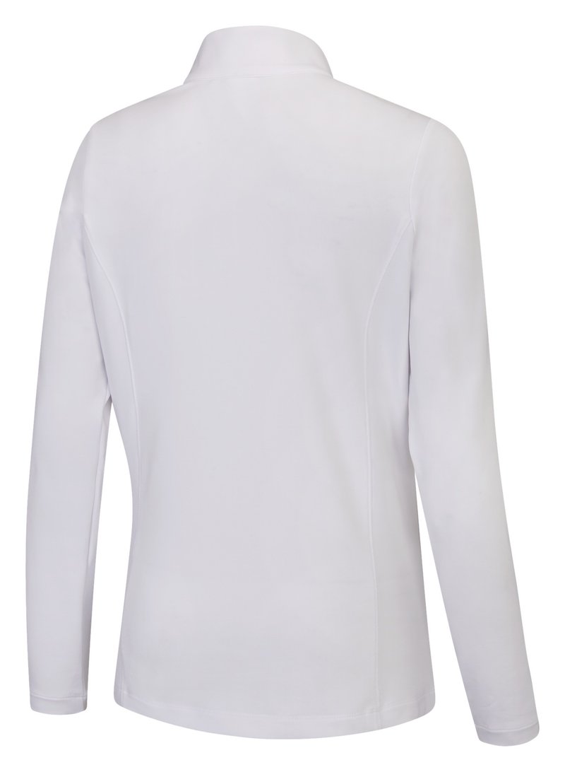 PING Aveline Half Zip de manga larga para mujer, blanco