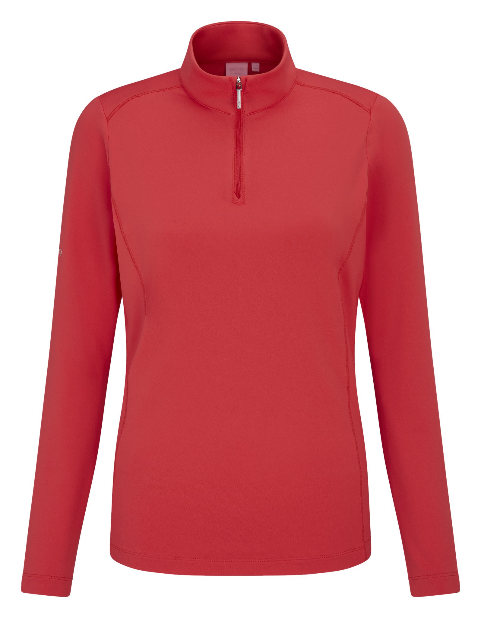PING Aveline Half Zip de manga larga camiseta de mujer, cayenne