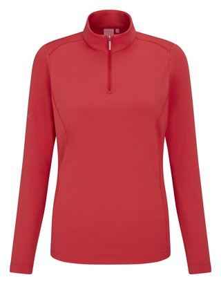 PING Aveline Half Zip de manga larga camiseta de mujer, cayenne