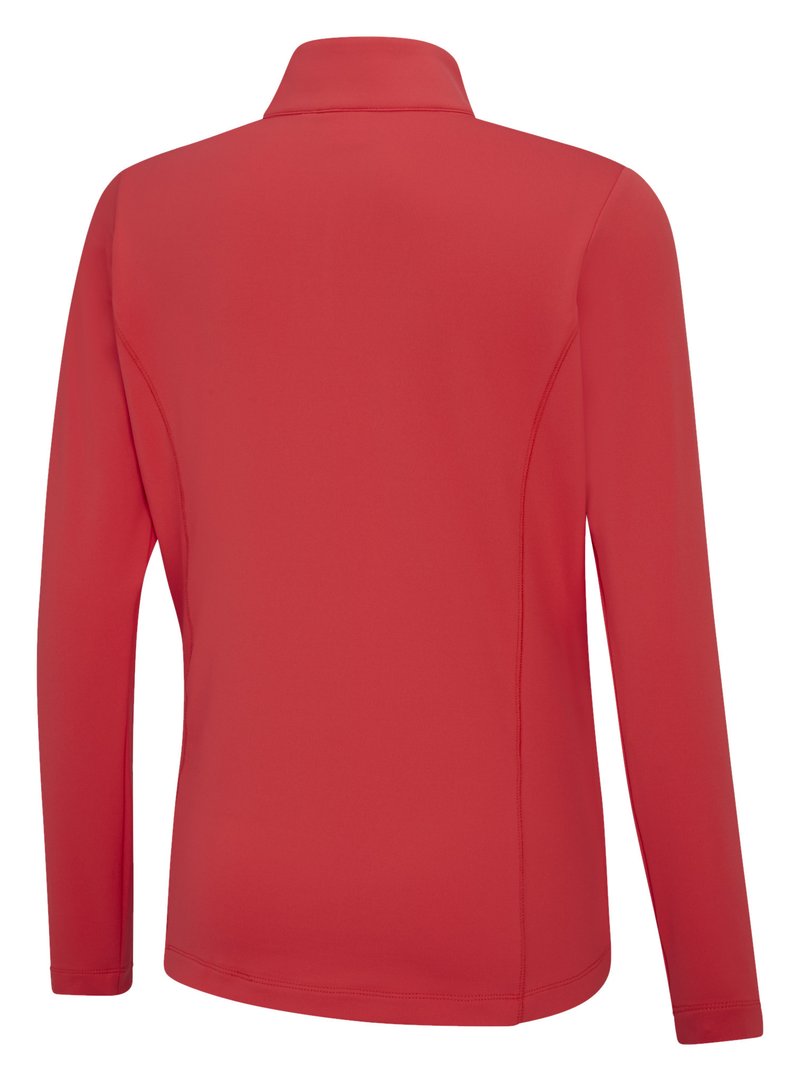 PING Aveline Half Zip de manga larga camiseta de mujer, cayenne