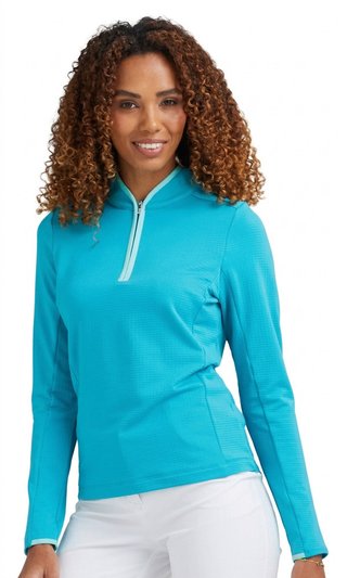 PING Abigale Performance Fleece sudadera de mujer, turquesa