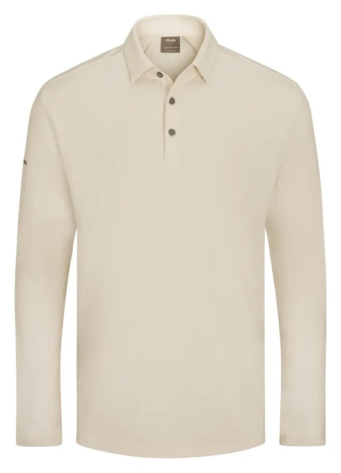 PING Demitri Longsleeve polo de hombre, egret