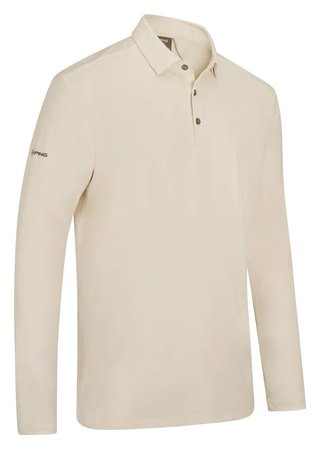 PING Demitri Longsleeve polo de hombre, egret