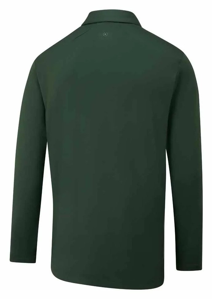 PING Demitri Longsleeve polo de hombre, verde gorse