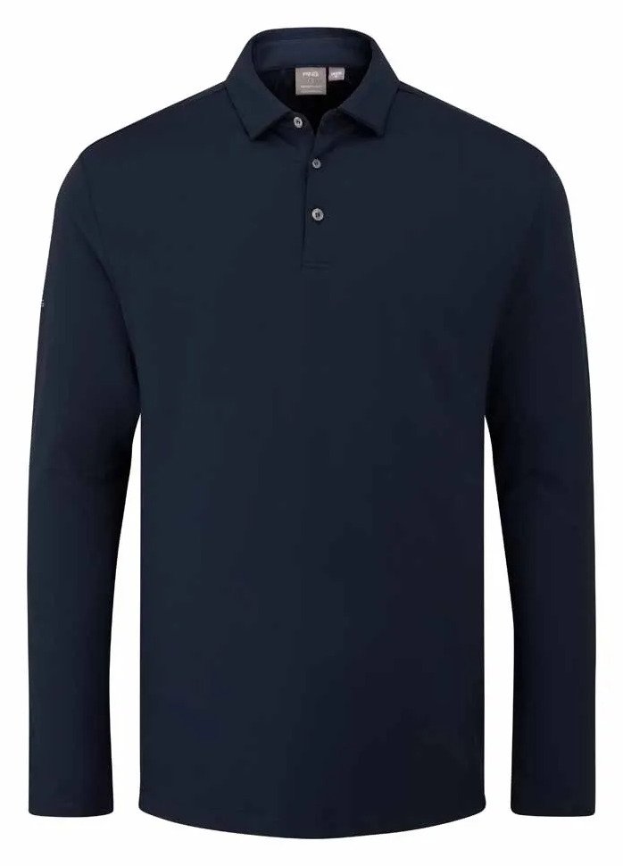 PING Demitri Longsleeve polo de hombre, azul marino