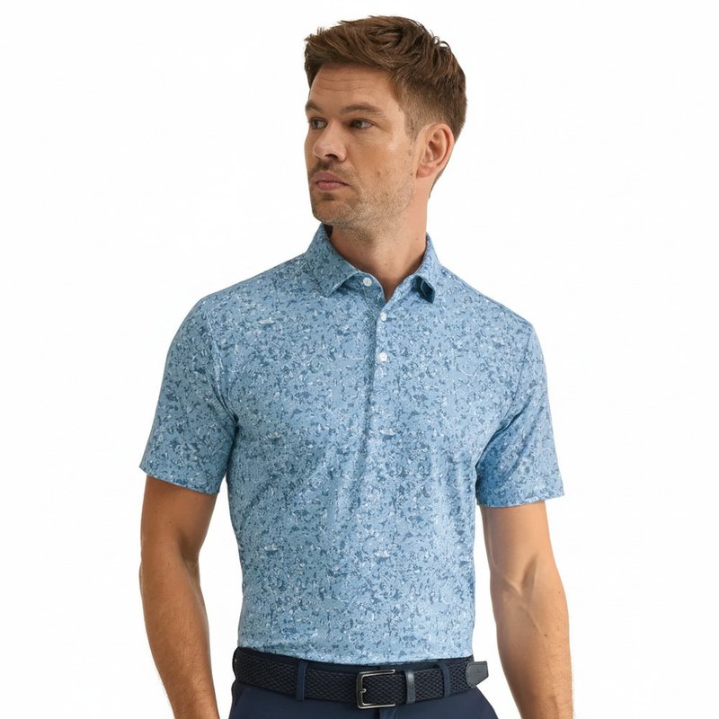 PING Gilmore polo de hombre, dusty blue multi