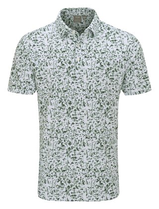 PING Gilmore polo de hombre, blanco/gorse green multi