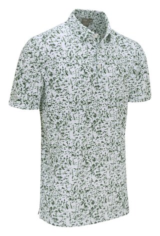 PING Gilmore polo de hombre, blanco/gorse green multi