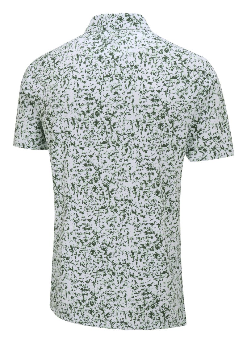 PING Gilmore polo de hombre, blanco/gorse green multi