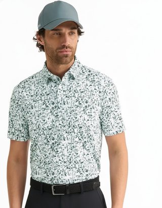 PING Gilmore polo de hombre, blanco/gorse green multi