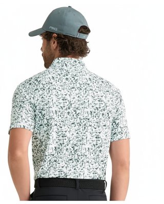 PING Gilmore polo de hombre, blanco/gorse green multi
