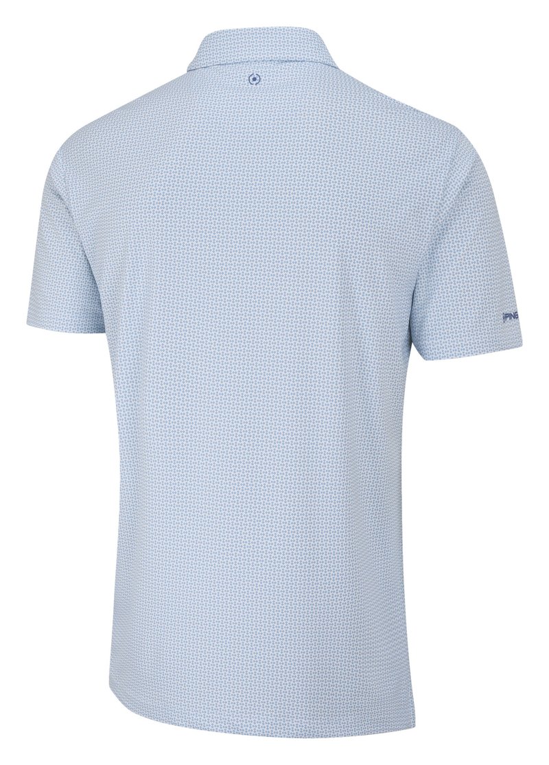 PING Gilmore polo de hombre, blanco/azul polvoriento