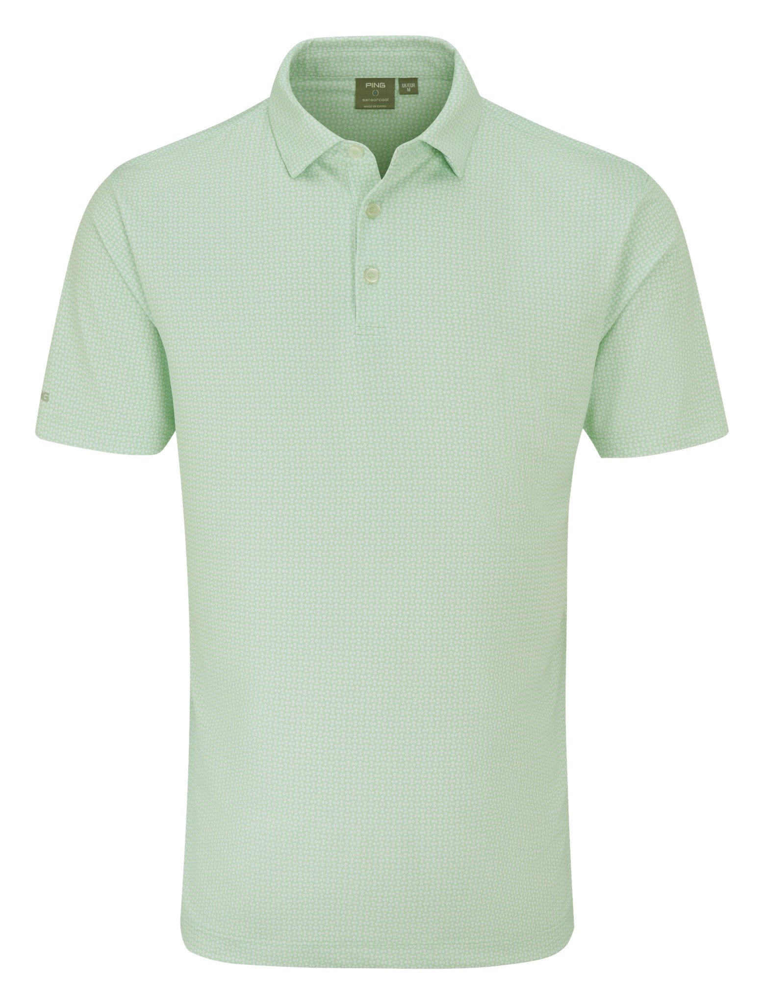 PING Gilmore polo de hombre, jade/blanco
