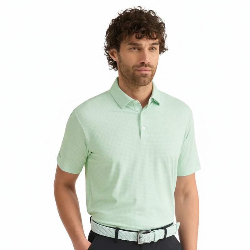 PING Gilmore polo de hombre, jade/blanco