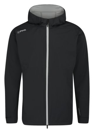 PING AquaDrive Waterproof chaqueta impermeable con capucha para hombre, negra
