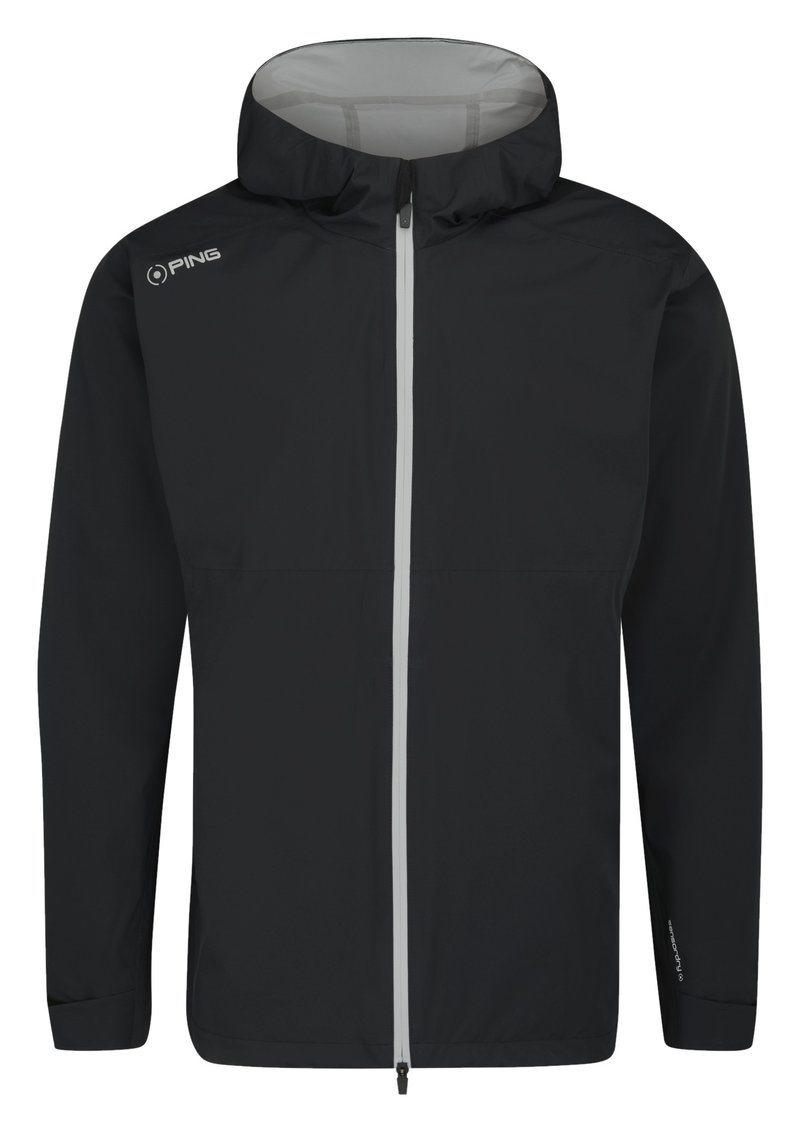 PING AquaDrive Waterproof chaqueta impermeable con capucha para hombre, negra