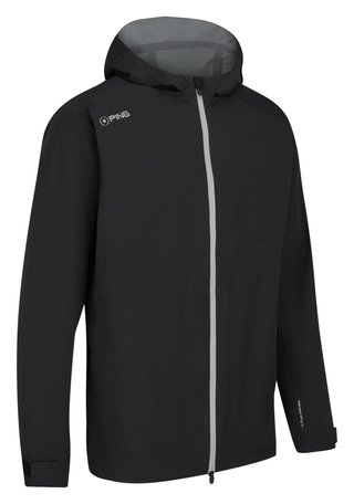 PING AquaDrive Waterproof chaqueta impermeable con capucha para hombre, negra